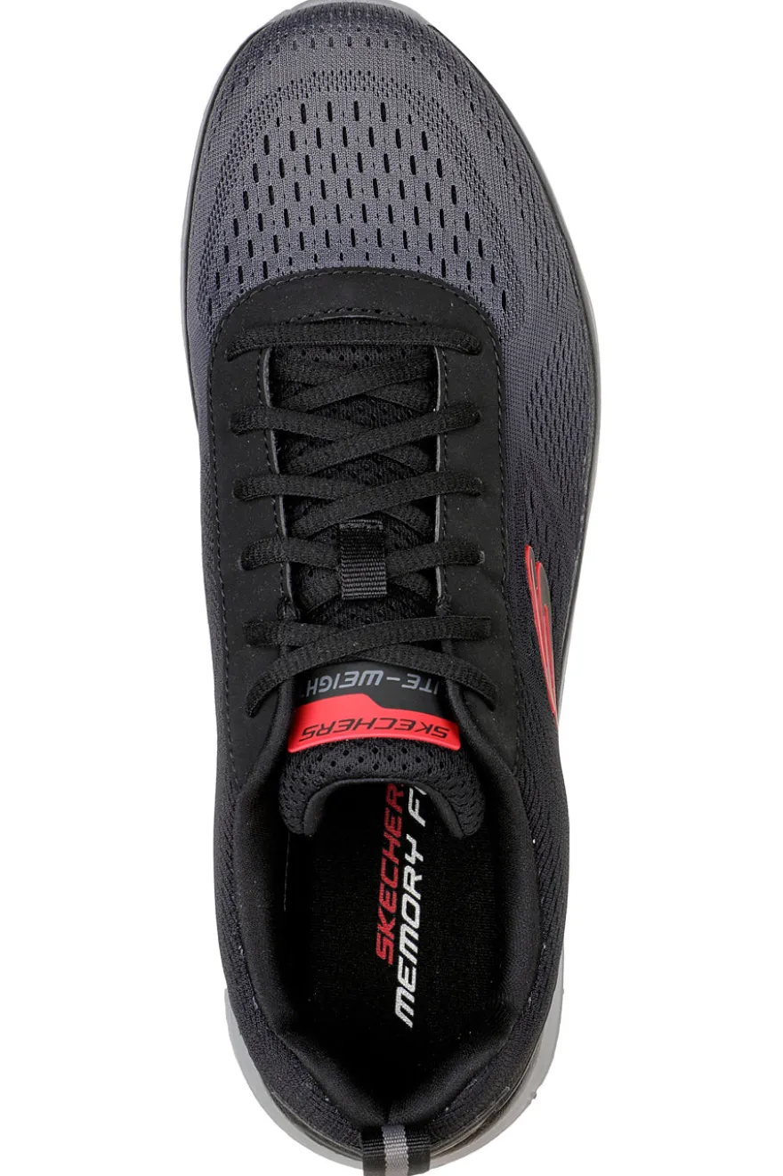 Sneakers Vegan Nere e Rosse Con Memory Foam Skechers Track - Ripkent