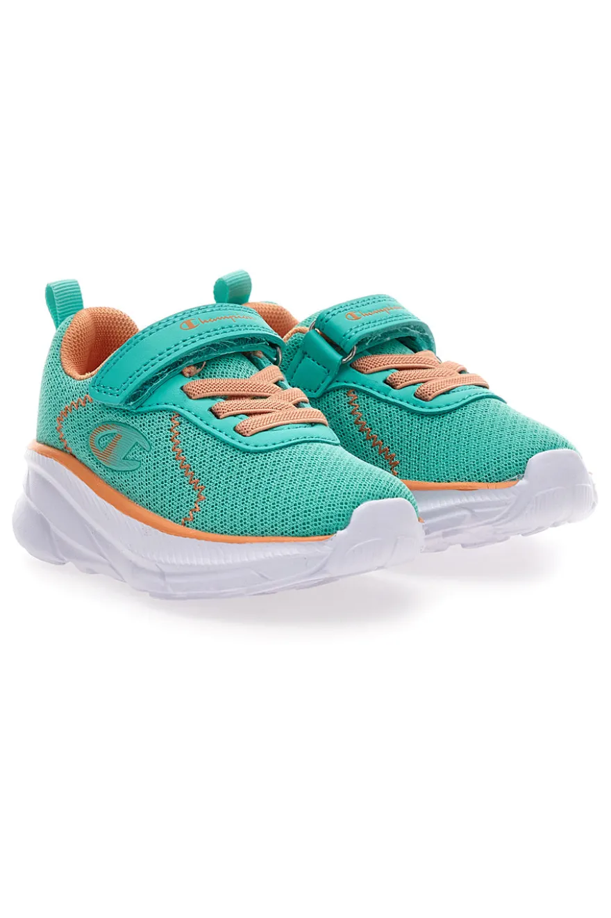 Sneakers verde acqua e arancio con strappo Champion HRO J G TD