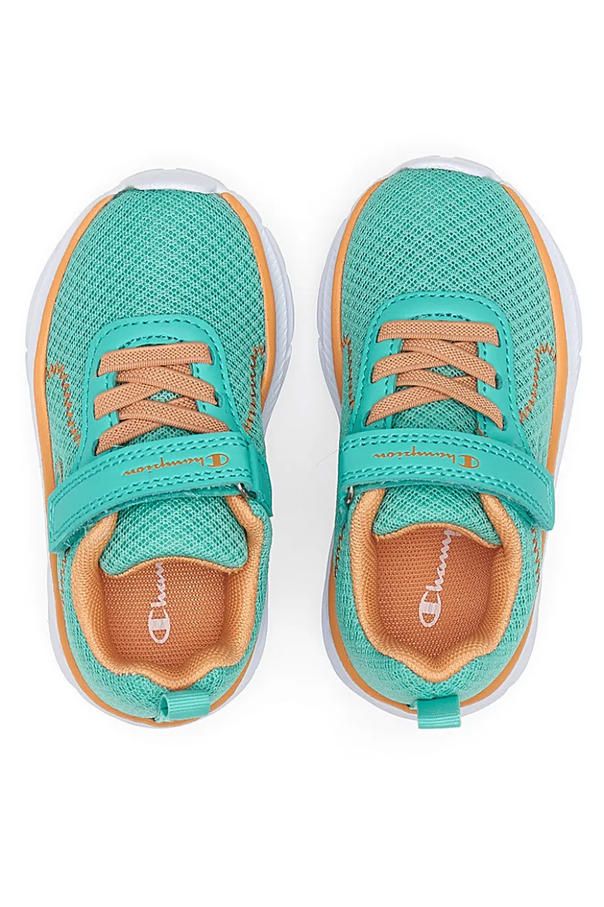 Sneakers verde acqua e arancio con strappo Champion HRO J G TD