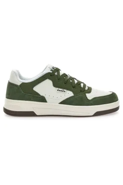Sneakers verde e bianco in pelle Diadora 182198 70224