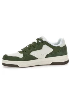 Sneakers verde e bianco in pelle Diadora 182198 70224