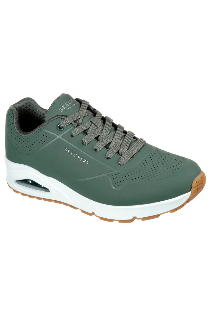 Sneakers verde militare con cuscinetto ad aria e soletta memory foam Skechers UNO Stand On Air