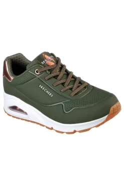 Sneakers verde militare con dettagli metallici Skechers Uno Shimmer Away