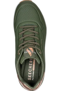 Sneakers verde militare con dettagli metallici Skechers Uno Shimmer Away