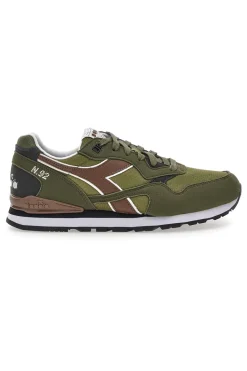 Sneakers verde militare inserti a contrasto Diadora N.92