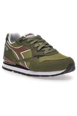 Sneakers verde militare inserti a contrasto Diadora N.92