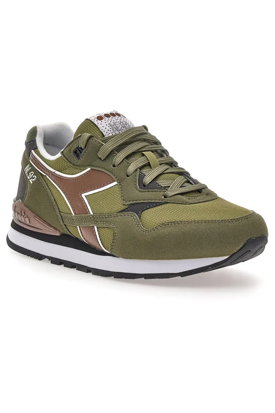 Sneakers verde militare in tessuto e suede Diadora N.92