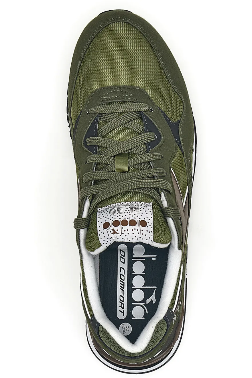 Sneakers verde militare in tessuto e suede Diadora N.92