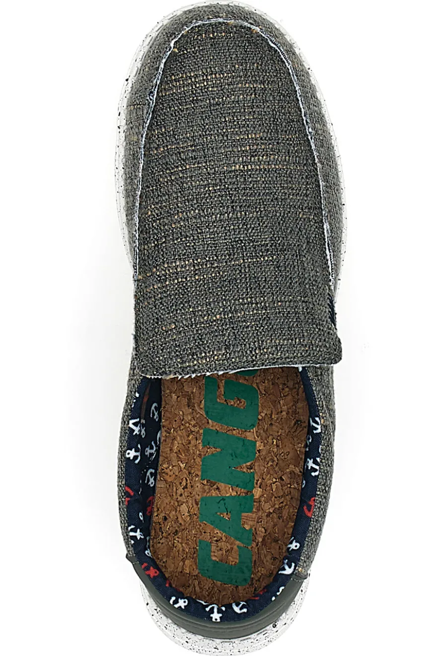 Sneakers Verde Militare Slip-On In Tela Canguro CA930