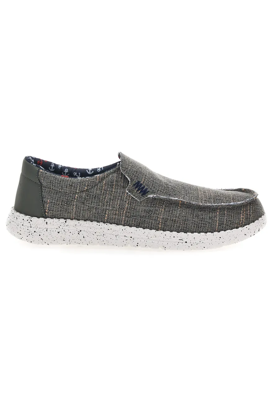 Sneakers Verde Militare Slip-On In Tela Canguro CA930