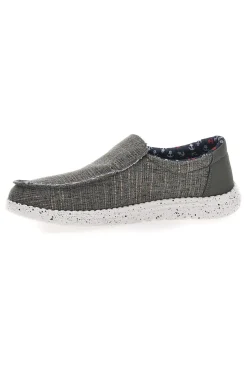 Sneakers Verde Militare Slip-On In Tela Canguro CA930