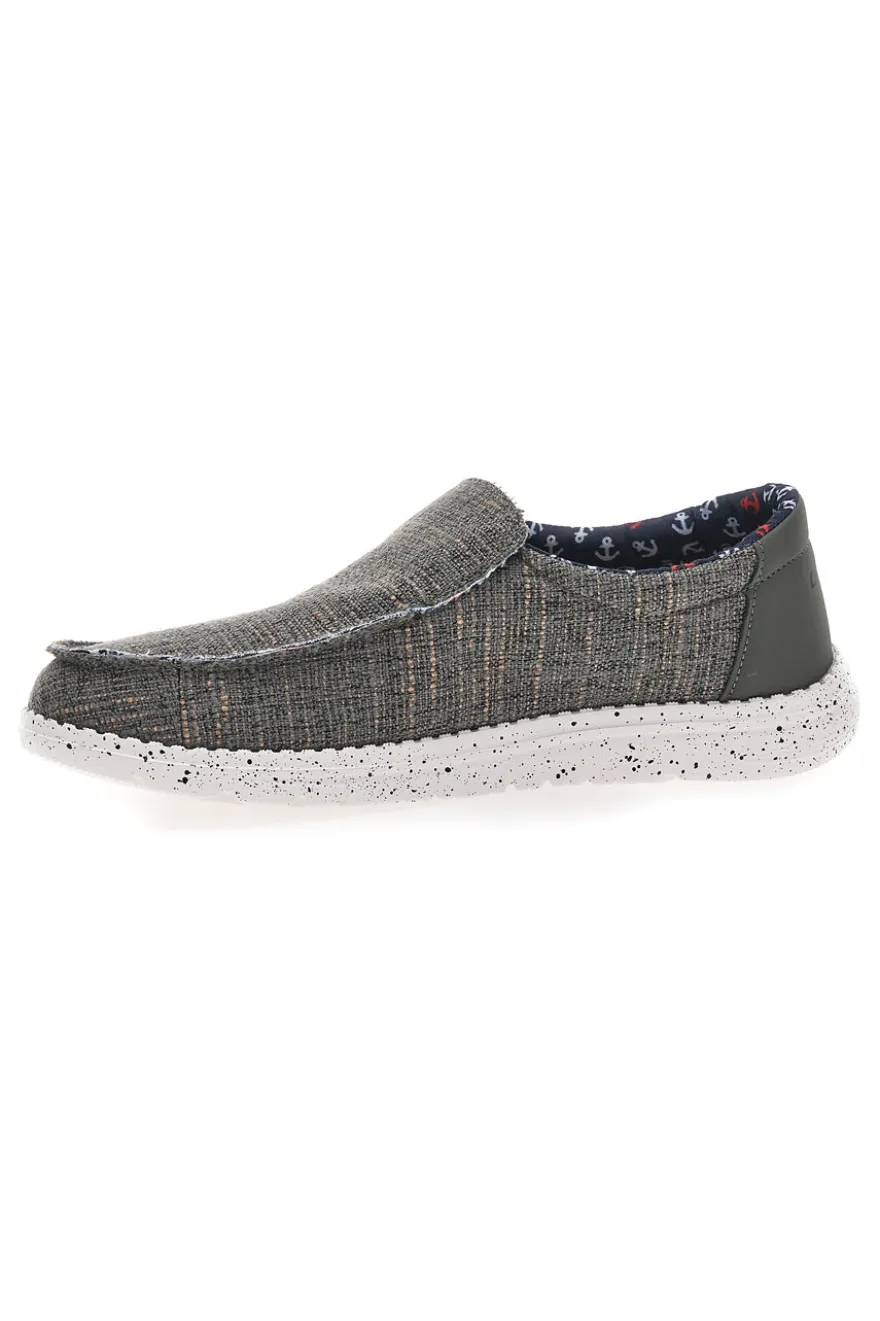 Sneakers Verde Militare Slip-On In Tela Canguro CA930