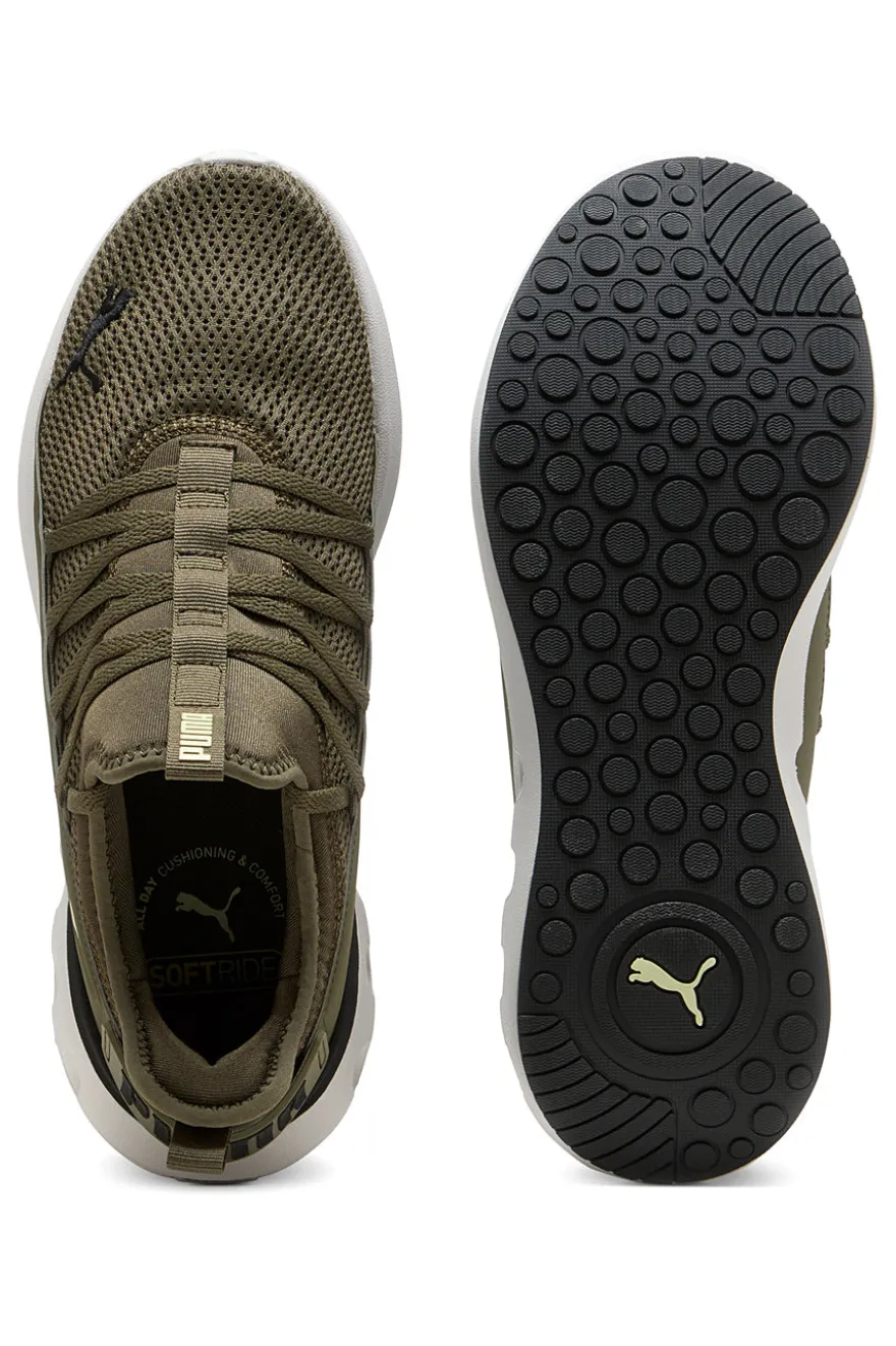 Sneakers verde oliva con suola bianca Puma Softride Carson Fresh