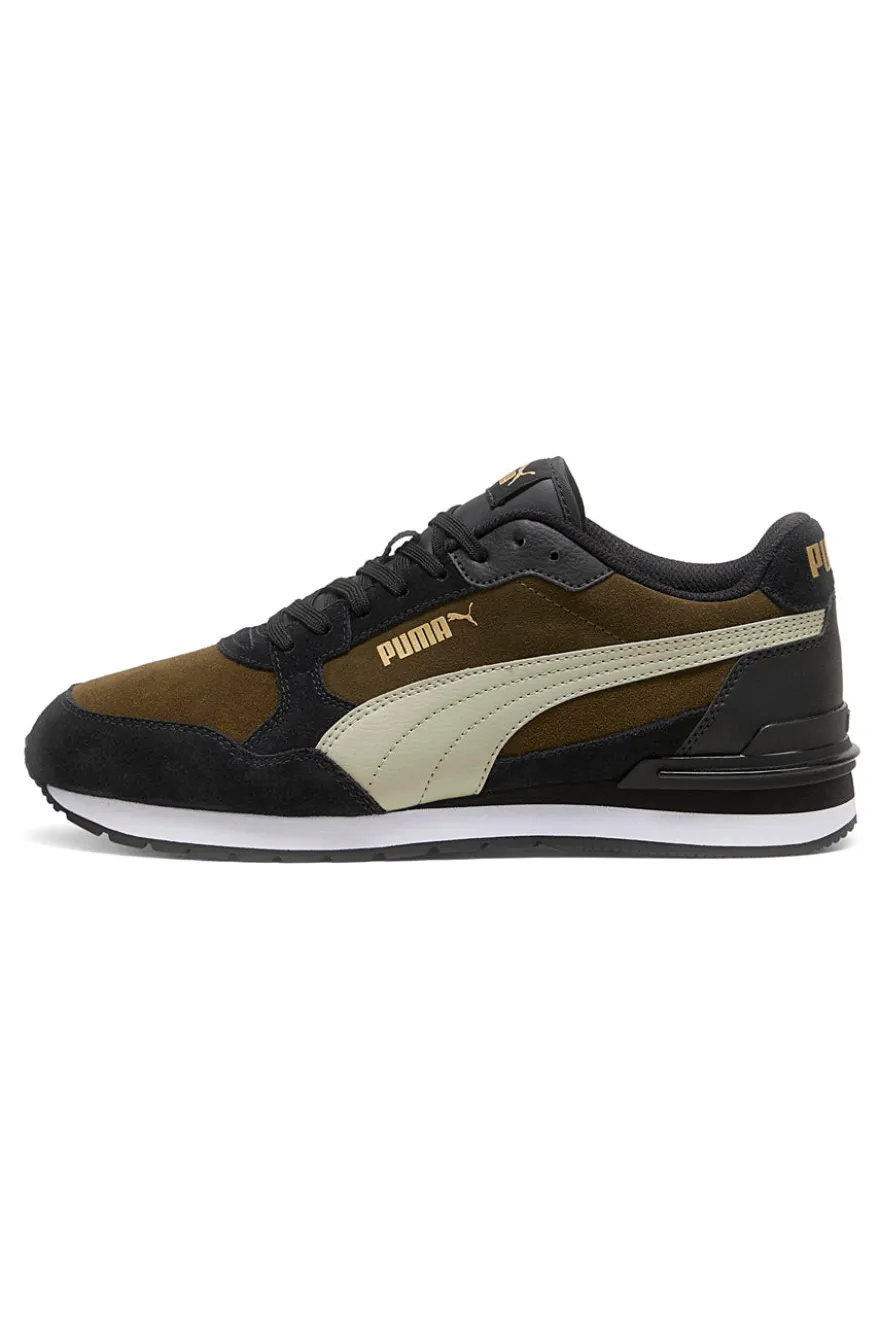 Sneakers verde oliva e nere inserti in pelle Puma ST Runner V4 SD