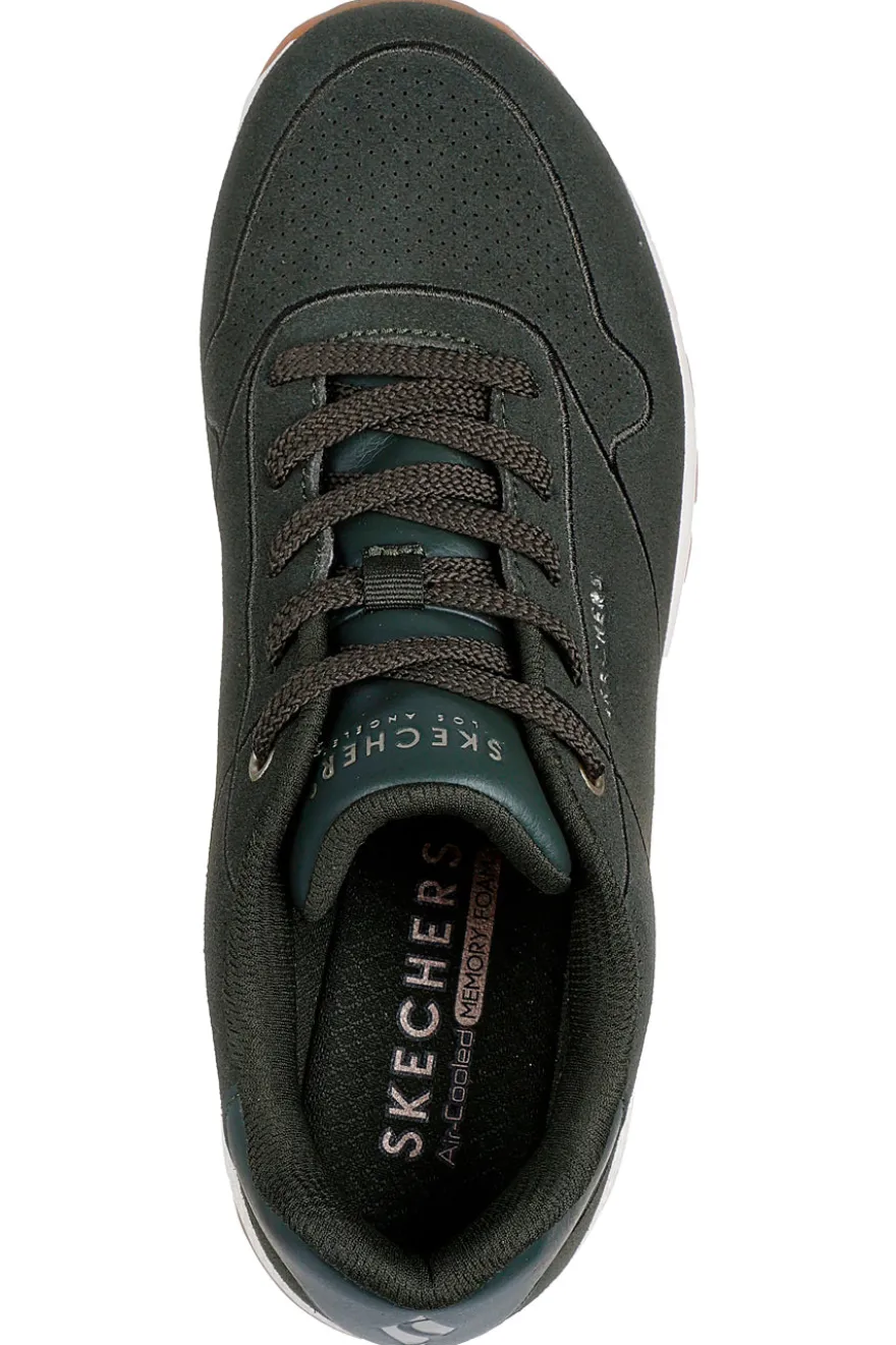 Sneakers verde oliva in suede con suola alta Skechers Uno Rugged Chillproof