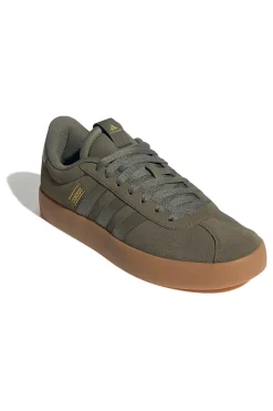 Sneakers verde oliva in suede con suola color gomma Adidas VL Court 3.0
