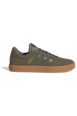 Sneakers verde oliva in suede con suola color gomma Adidas VL Court 3.0