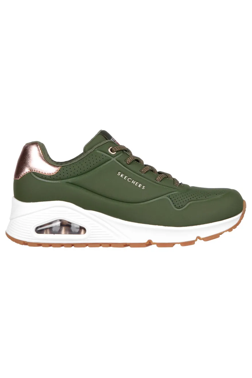 Sneakers Verde Oliva Skechers Street Uno - Shimmer Away