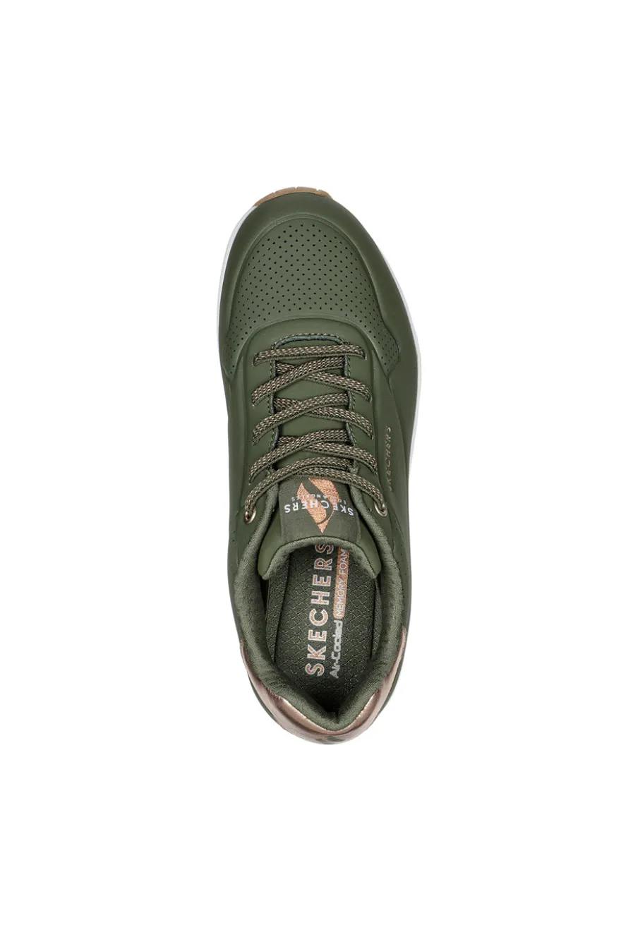 Sneakers Verde Oliva Skechers Street Uno - Shimmer Away