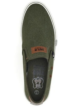 Sneakers verde scuro slip-on Route 66 RO01805
