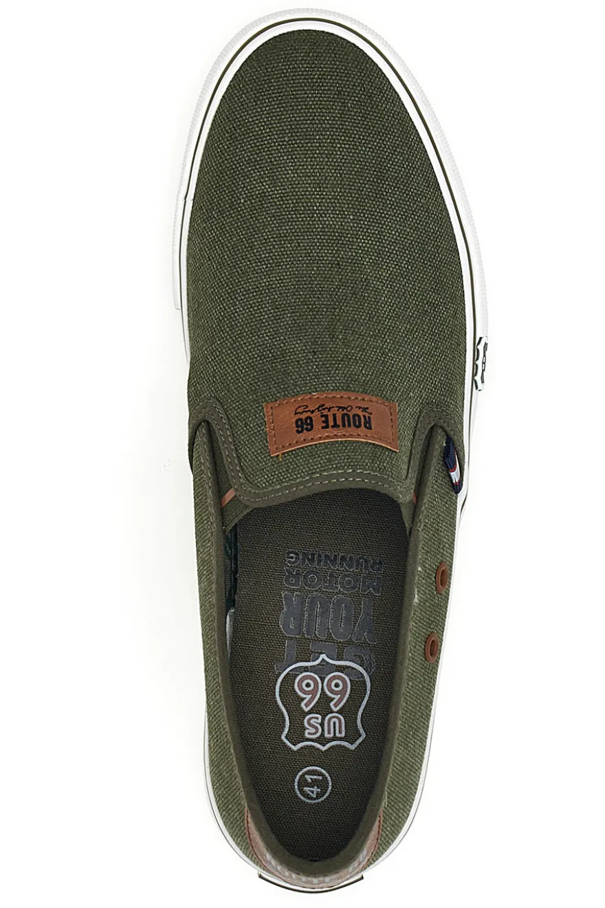 Sneakers verde scuro slip-on Route 66 RO01805