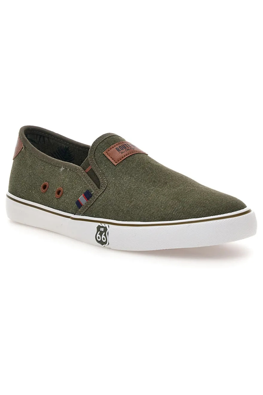 Sneakers verde scuro slip-on Route 66 RO01805