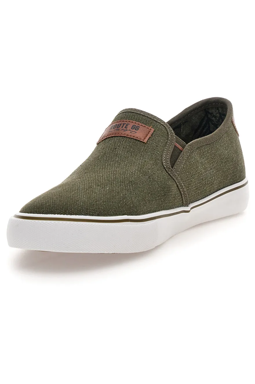Sneakers verde scuro slip-on Route 66 RO01805