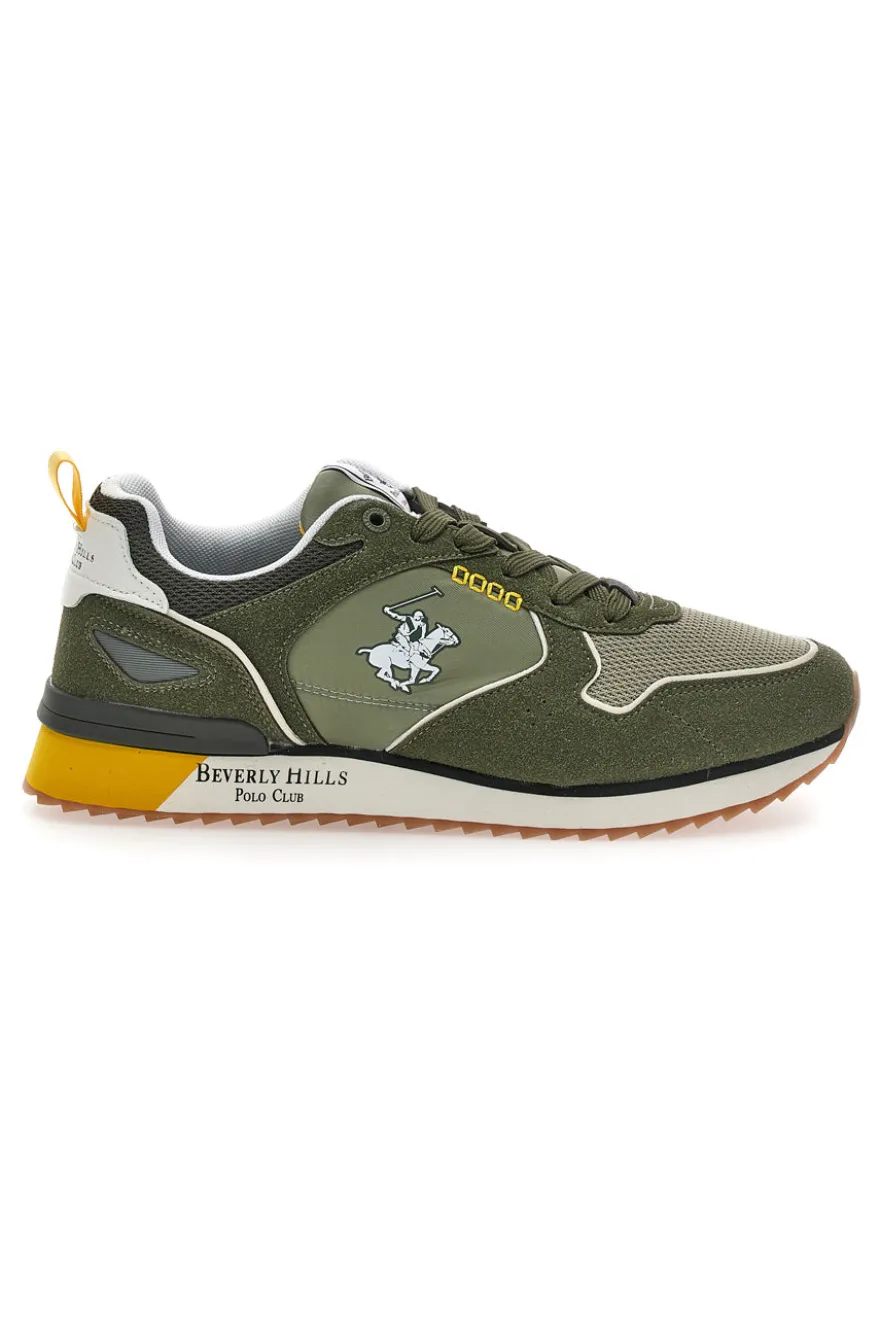 Sneakers verdi con dettagli gialli Beverly Hills Polo Club Dylan Mix