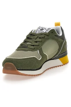 Sneakers verdi con dettagli gialli Beverly Hills Polo Club Dylan Mix
