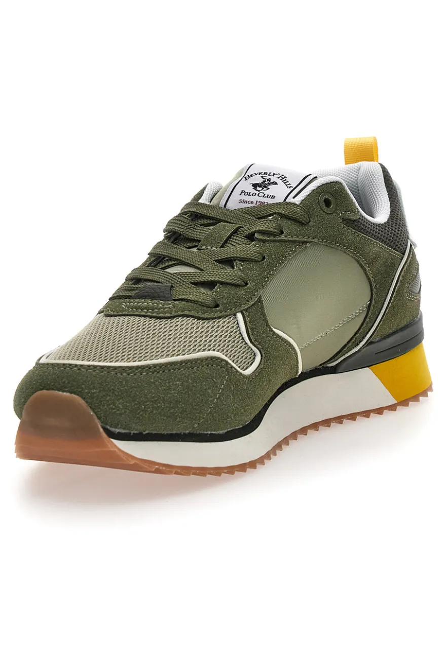 Sneakers verdi con dettagli gialli Beverly Hills Polo Club Dylan Mix