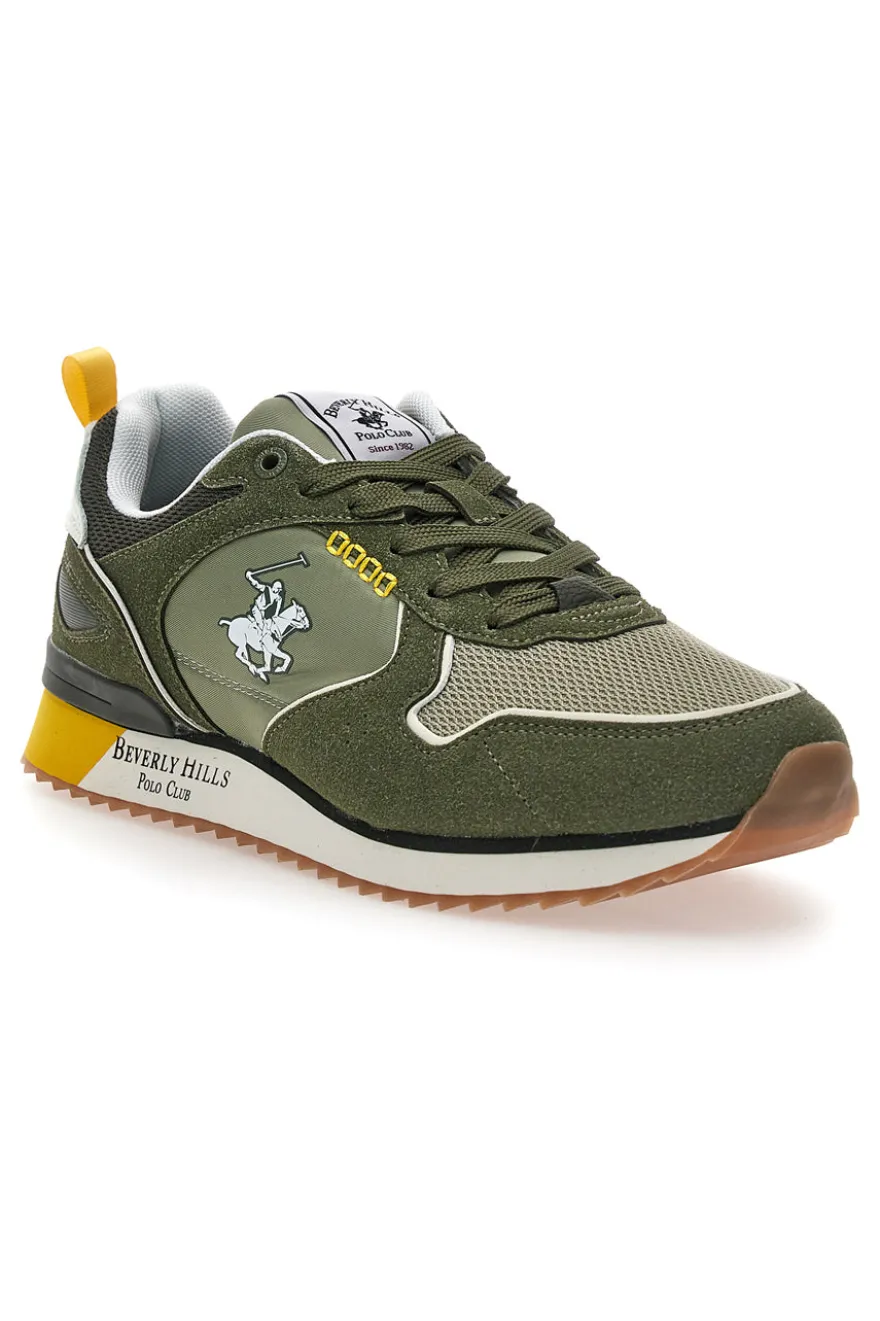 Sneakers verdi con dettagli gialli Beverly Hills Polo Club Dylan Mix