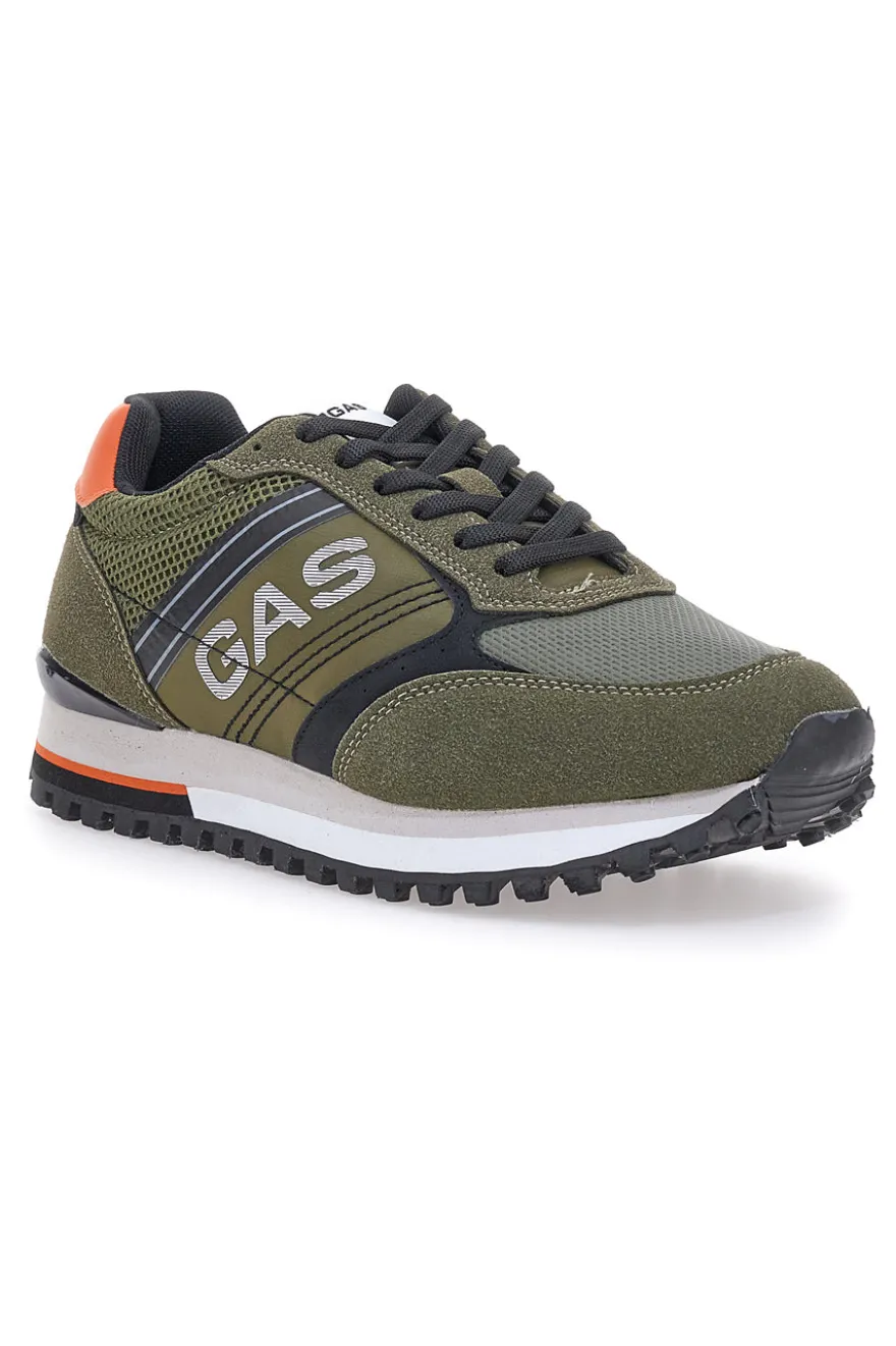 Sneakers Verdi con Dettagli Arancioni Gas Sedrik