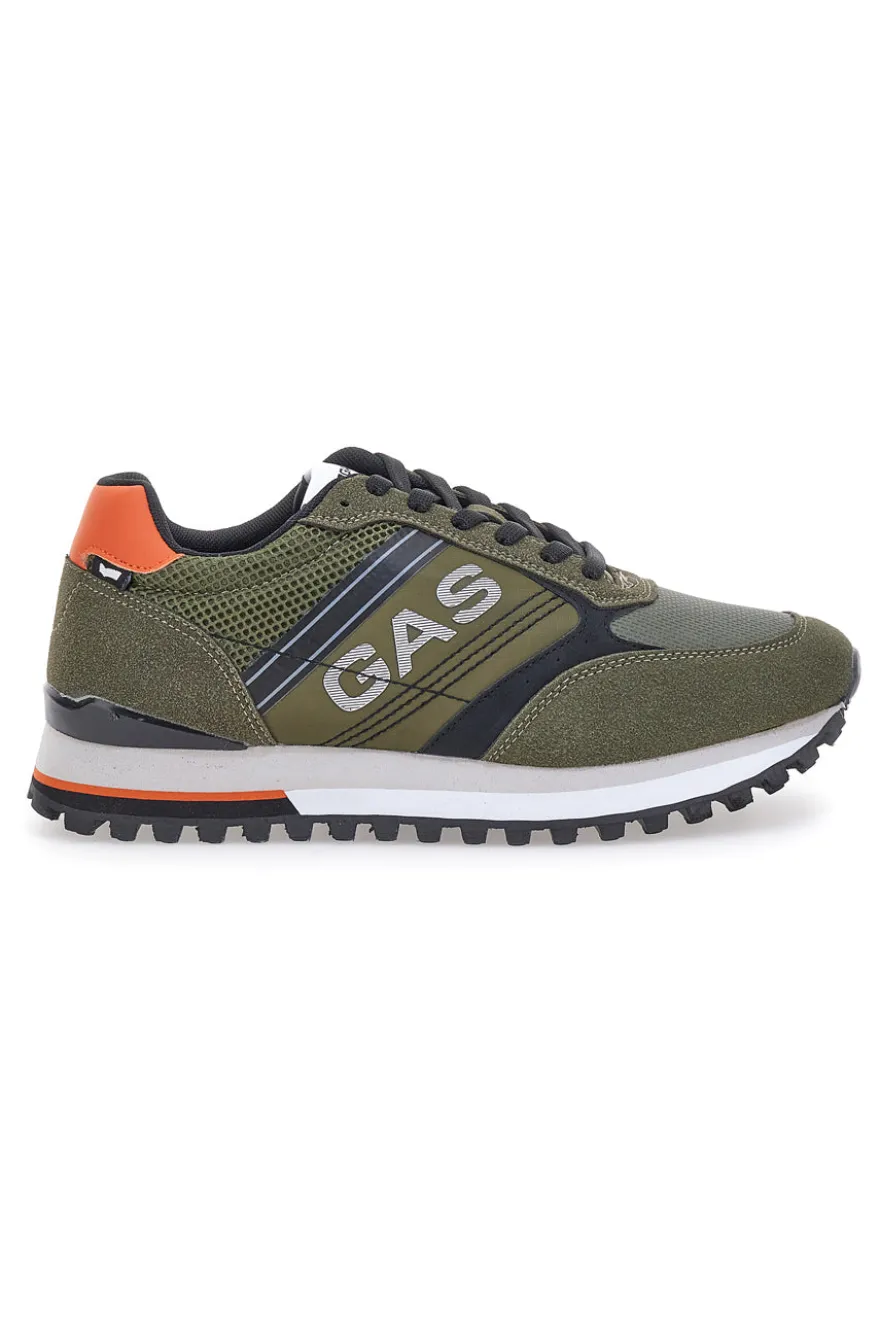 Sneakers Verdi con Dettagli Arancioni Gas Sedrik