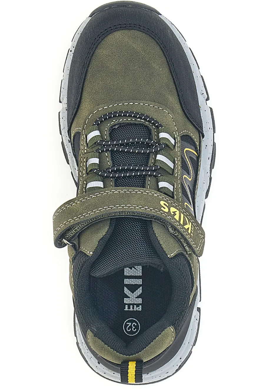 Sneakers verdi con dettagli neri e gialli Pitt kids 124