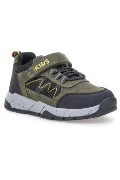 Sneakers verdi con dettagli neri e gialli Pitt kids 124