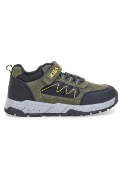 Sneakers verdi con dettagli neri e gialli Pitt kids 124