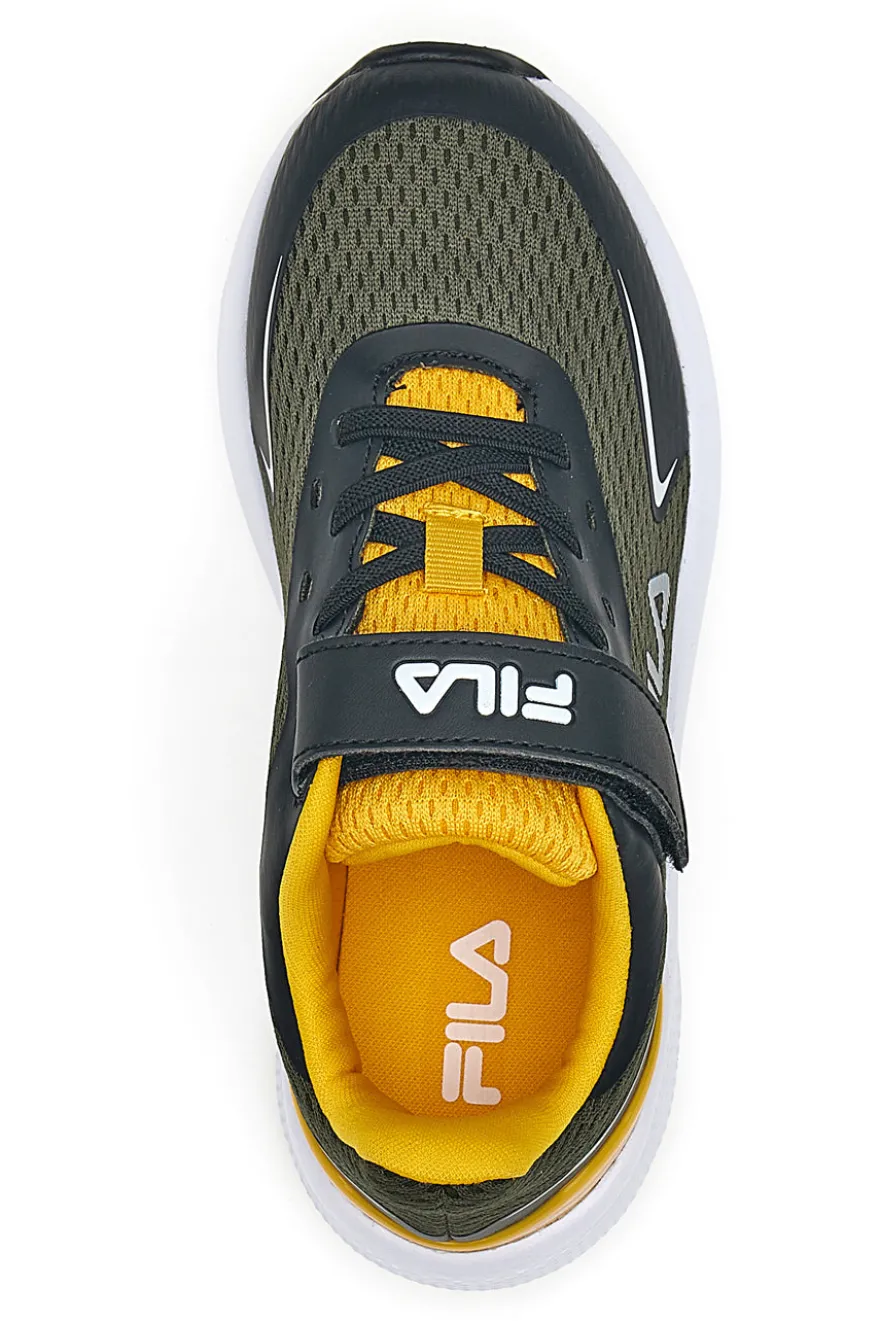 Sneakers verdi con dettagli gialli e strap Fila FFK0076