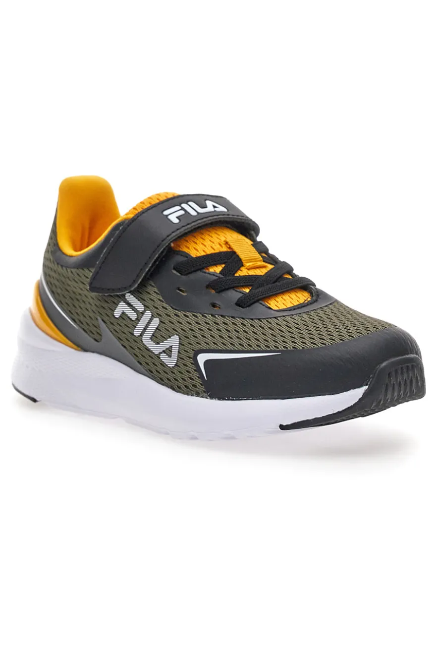 Sneakers verdi con dettagli gialli e strap Fila FFK0076