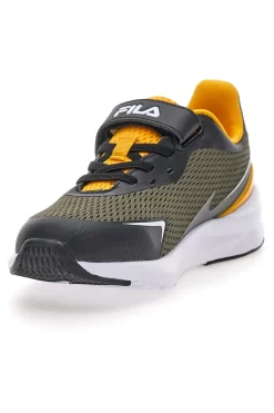 Sneakers verdi con dettagli gialli e strap Fila FFK0076