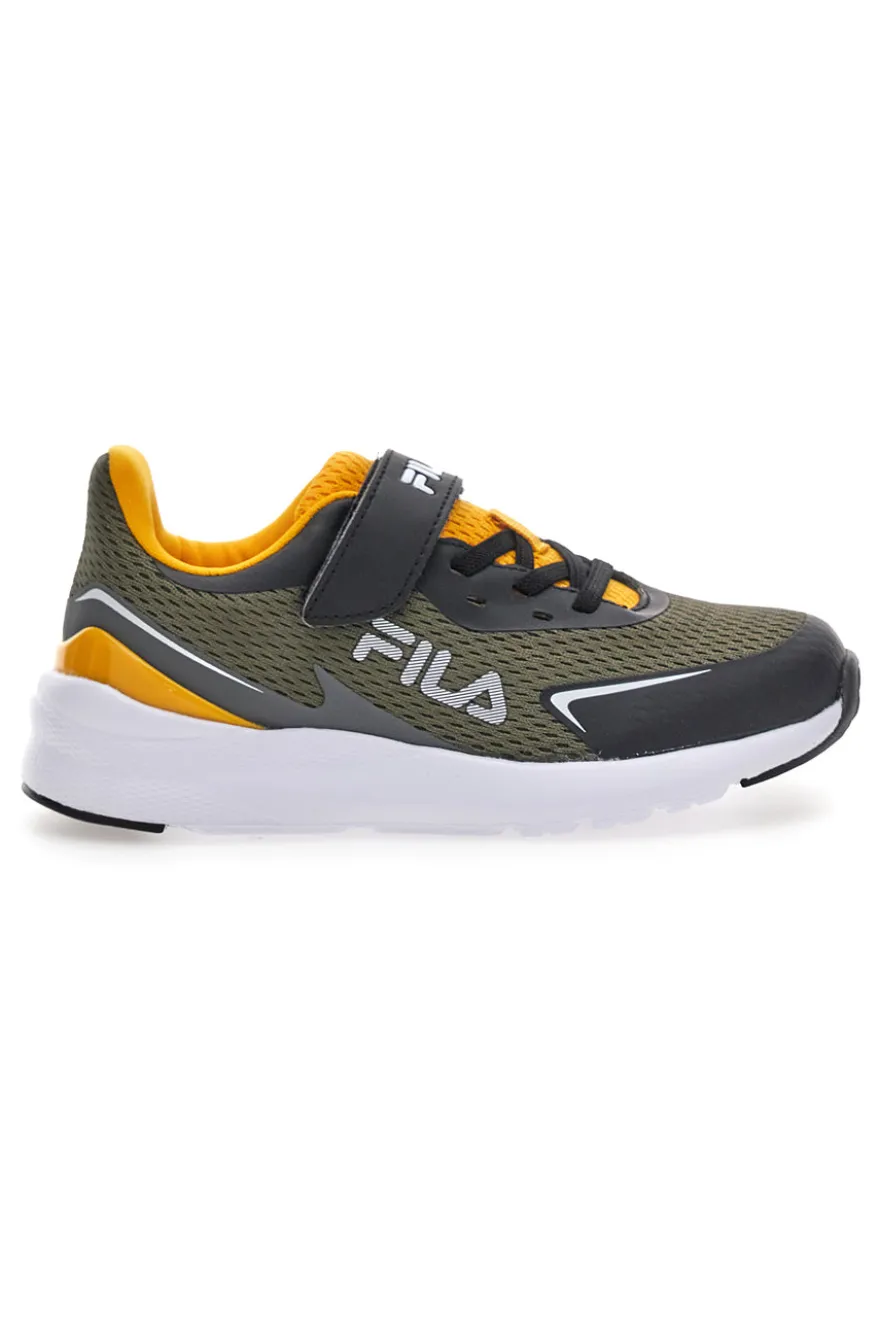 Sneakers verdi con dettagli gialli e strap Fila FFK0076