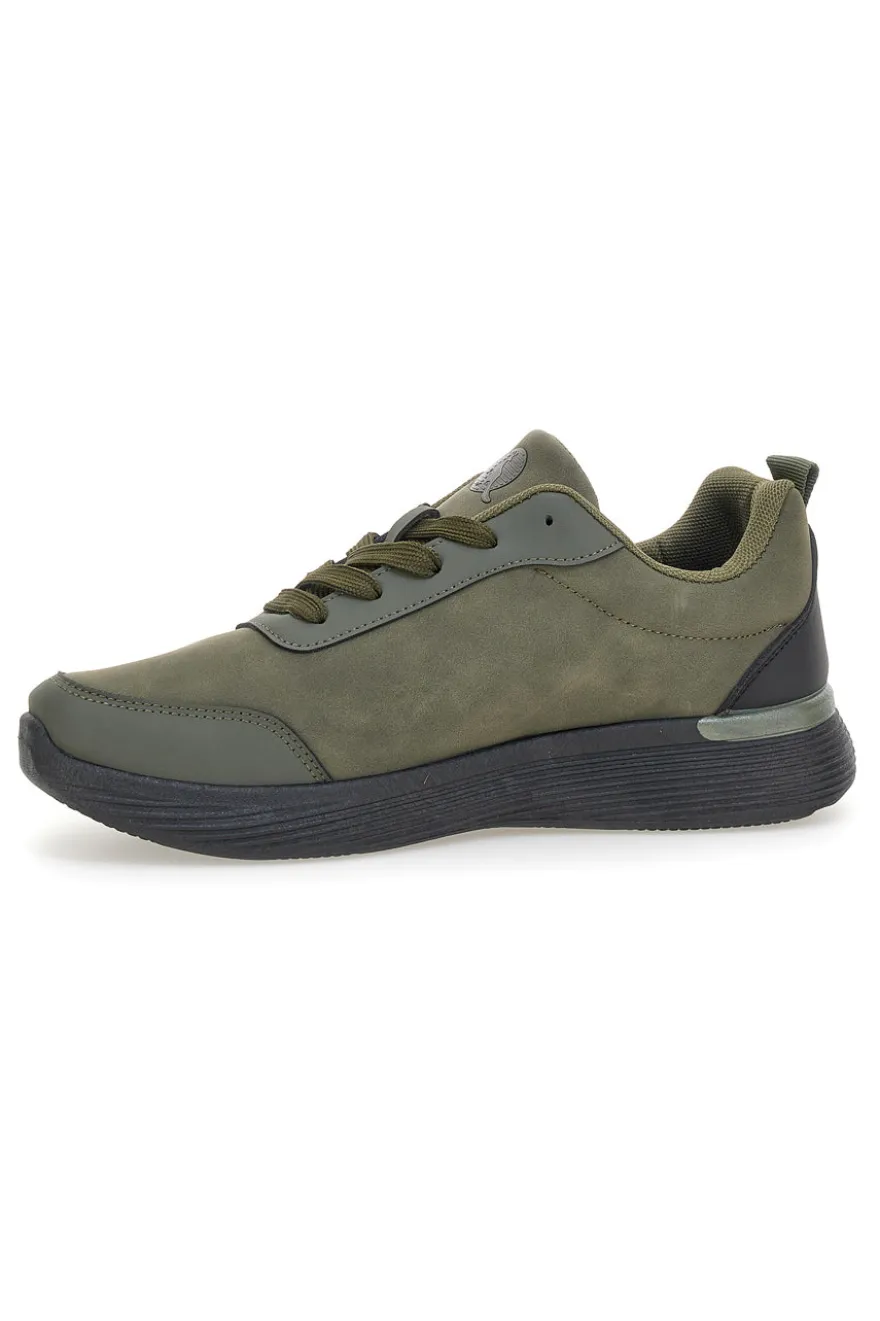 Sneakers verdi con inserti neri e suola flessibile Canguro CA1241