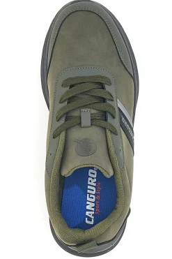 Sneakers verdi con inserti neri e suola flessibile Canguro CA1241