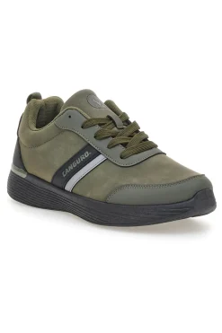 Sneakers verdi con inserti neri e suola flessibile Canguro CA1241