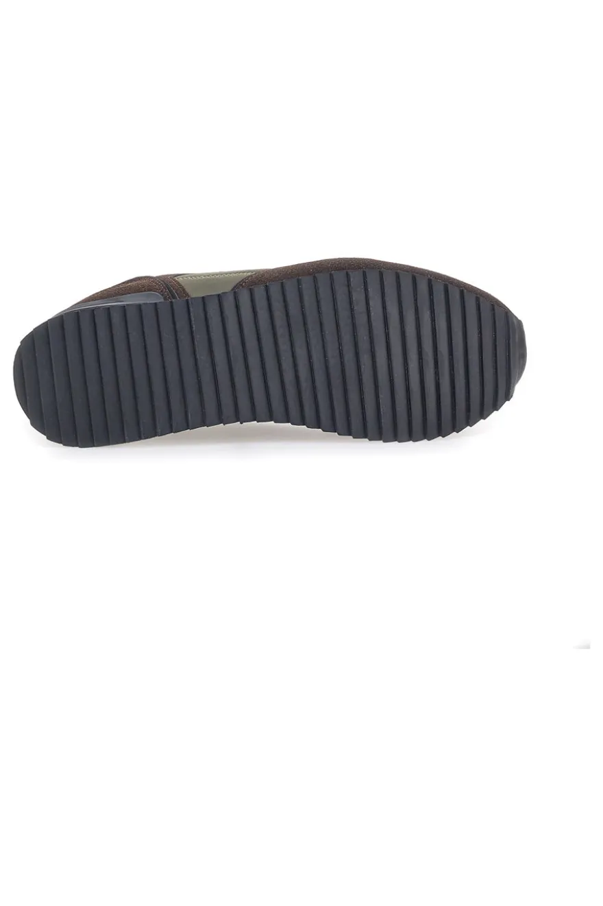 Sneakers verdi con inserti marroni e dettagli arancioni Beverly Hills Polo BHM523200