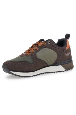 Sneakers verdi con inserti marroni e dettagli arancioni Beverly Hills Polo BHM523200