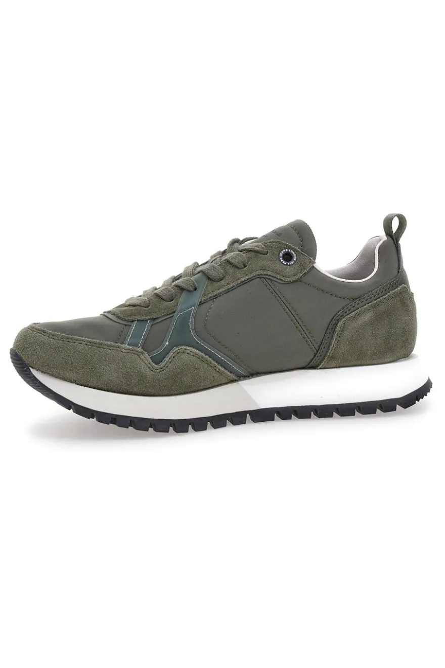 Sneakers verdi con inserti scamosciati Pepe Jeans PMS400001