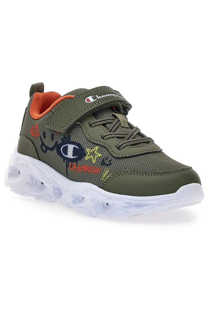 Sneakers verdi con stampa fantasia e luci Champion FUNFAIR PRINT B PS Low Cut