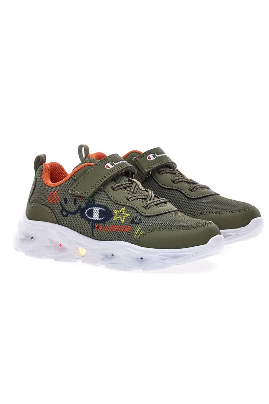 Sneakers verdi con stampa fantasia e luci Champion FUNFAIR PRINT B PS Low Cut
