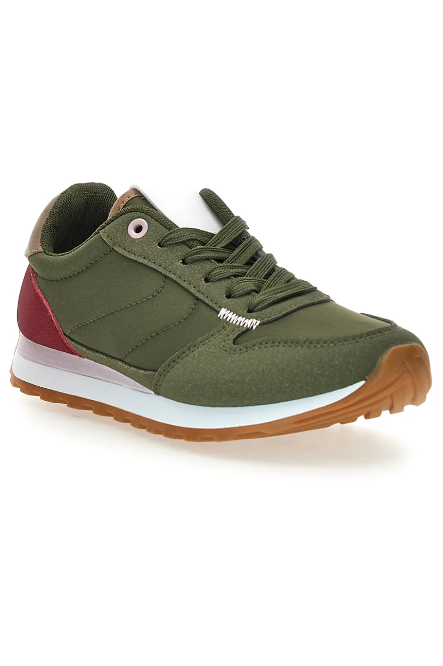 Sneakers verdi e bianche con lacci First Lady GB2015