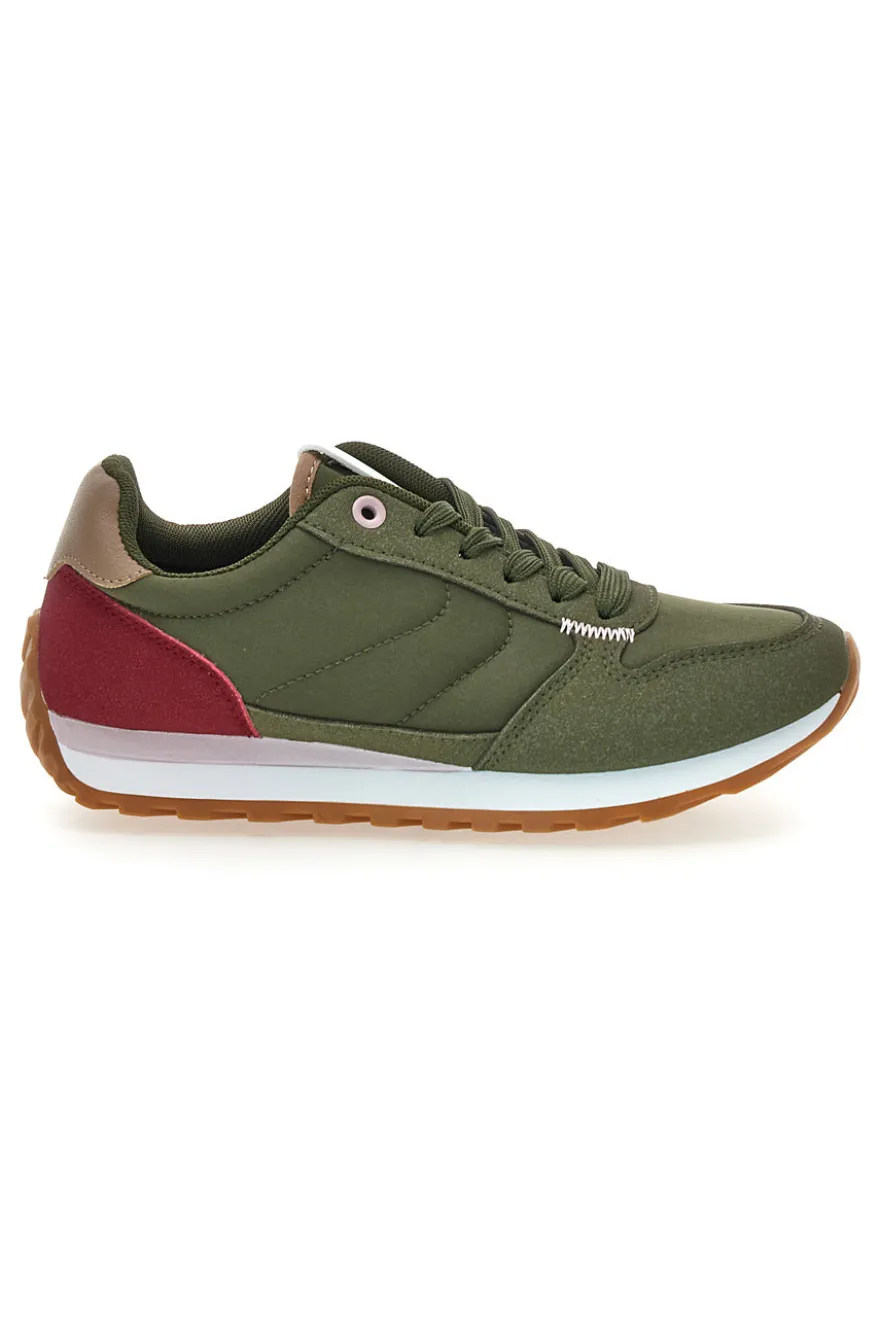 Sneakers verdi e bianche con lacci First Lady GB2015